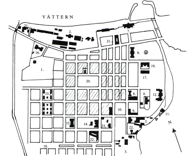 Historiska kartor över Jönköping - 4. Norra delen av Västra Förstaden 1888